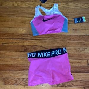 Nike pro shorts along with bra
